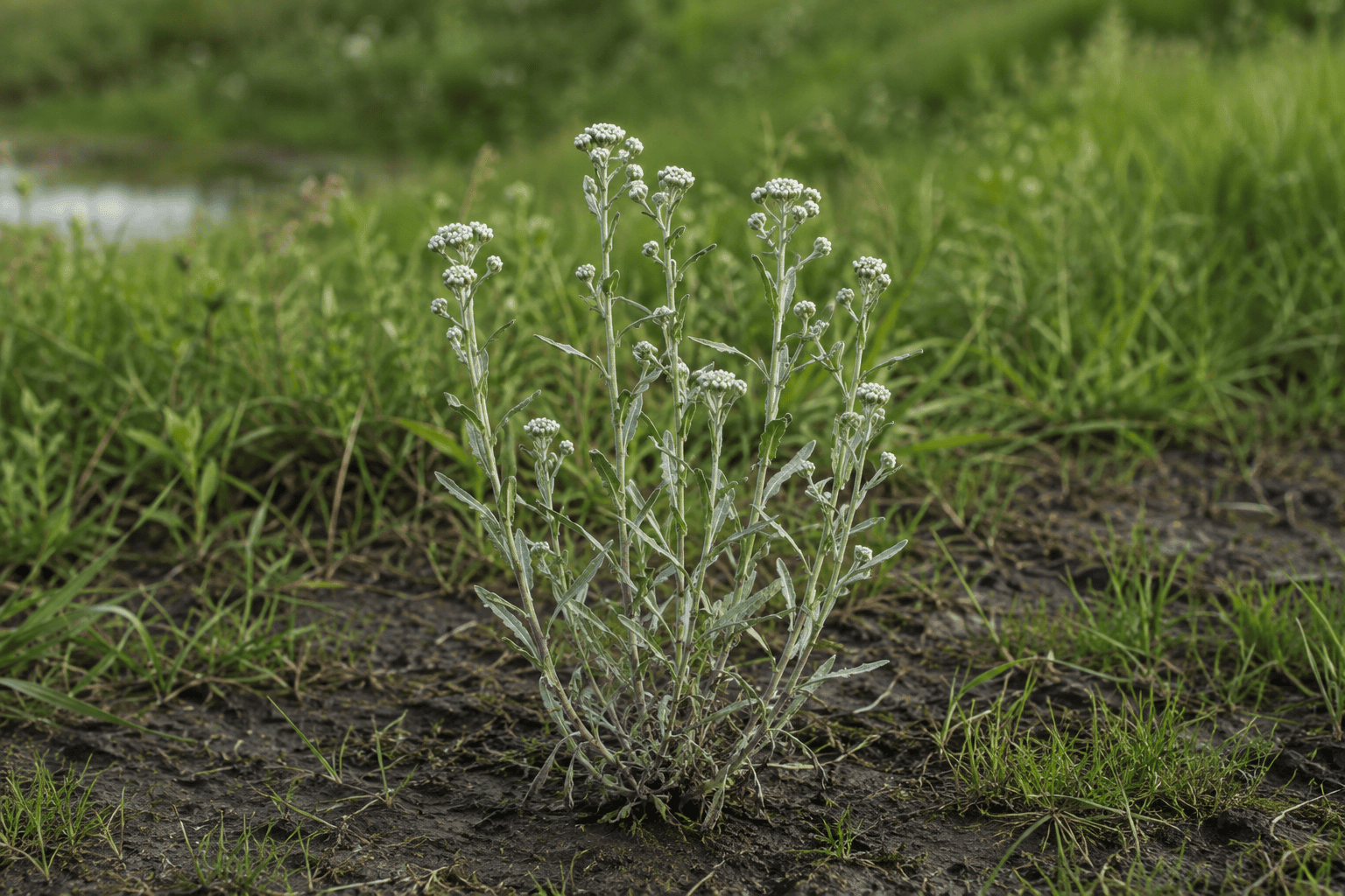 Сушеница топяная (Gnaphalium uliginosum) — сорное растение